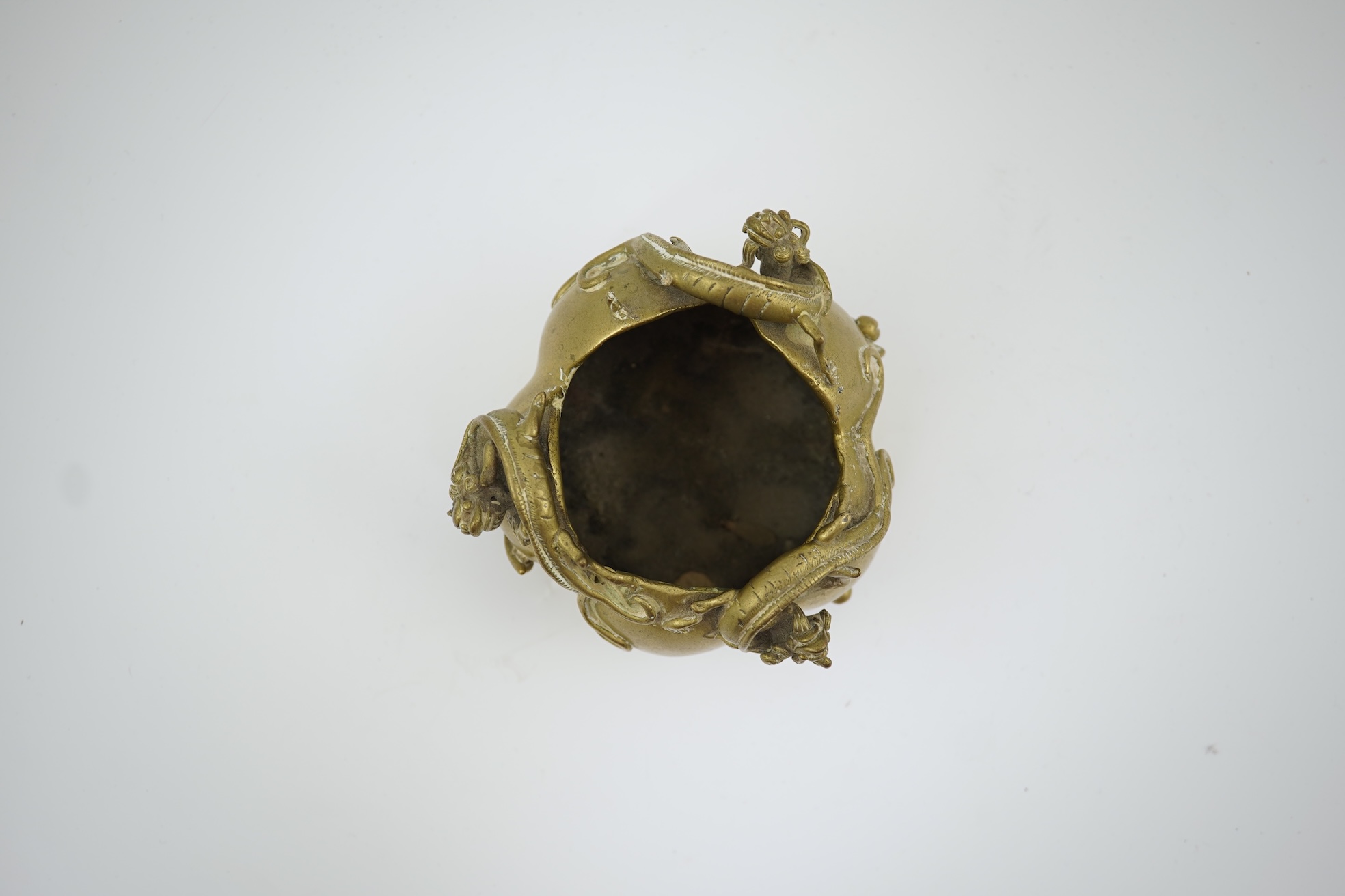 A large Chinese bronze rectangular censer and cover, Xuande seal mark, and a ‘plum blossom and chilong’ bronze censer, both 19th century